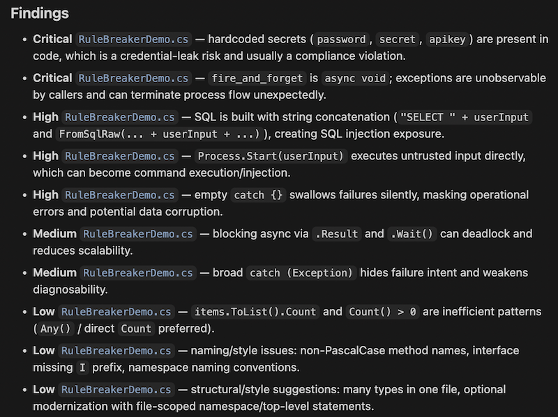 Cursor output